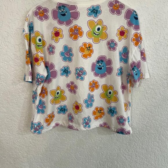 Disney Parks "Monsters, Inc." Floral Cinch-Hem T-Shirt - Picture 4 of 5